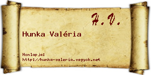Hunka Valéria névjegykártya