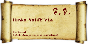 Hunka Valéria névjegykártya